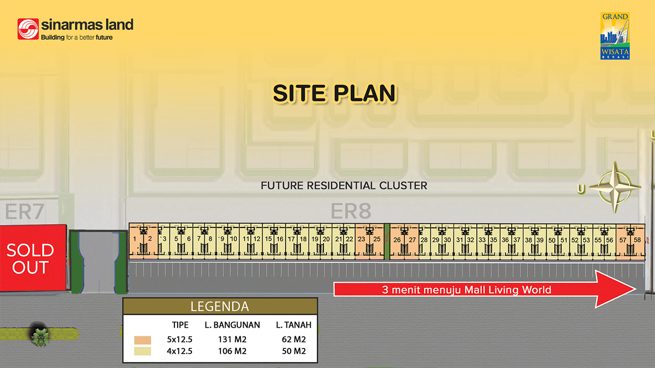 Site plan Ruko New Westfield ER8